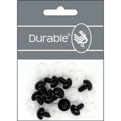 Durable Veiligheidsogen 15 mm, 10 stuks op kaart = 5 paar- kleur zwart