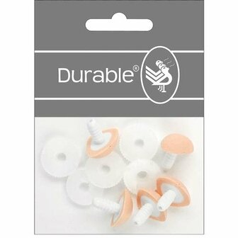 Durable Veiligheidsneus soft 15 mm zalmroze kaart &agrave; 5 stuks