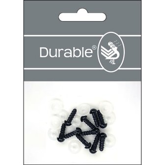 Durable Veiligheidsogen 6 mm, 10 stuks op kaart = 5 paar- kleur zwart