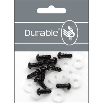 Durable Veiligheidsogen 8 mm, 10 stuks op kaart = 5 paar- kleur zwart